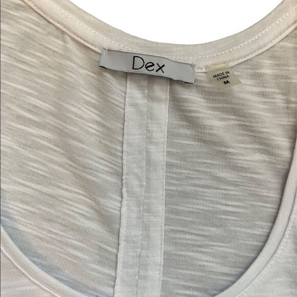 DEX White Racerback Lightweight Slit Back Casual Tank Top M - Picture 7 of 9